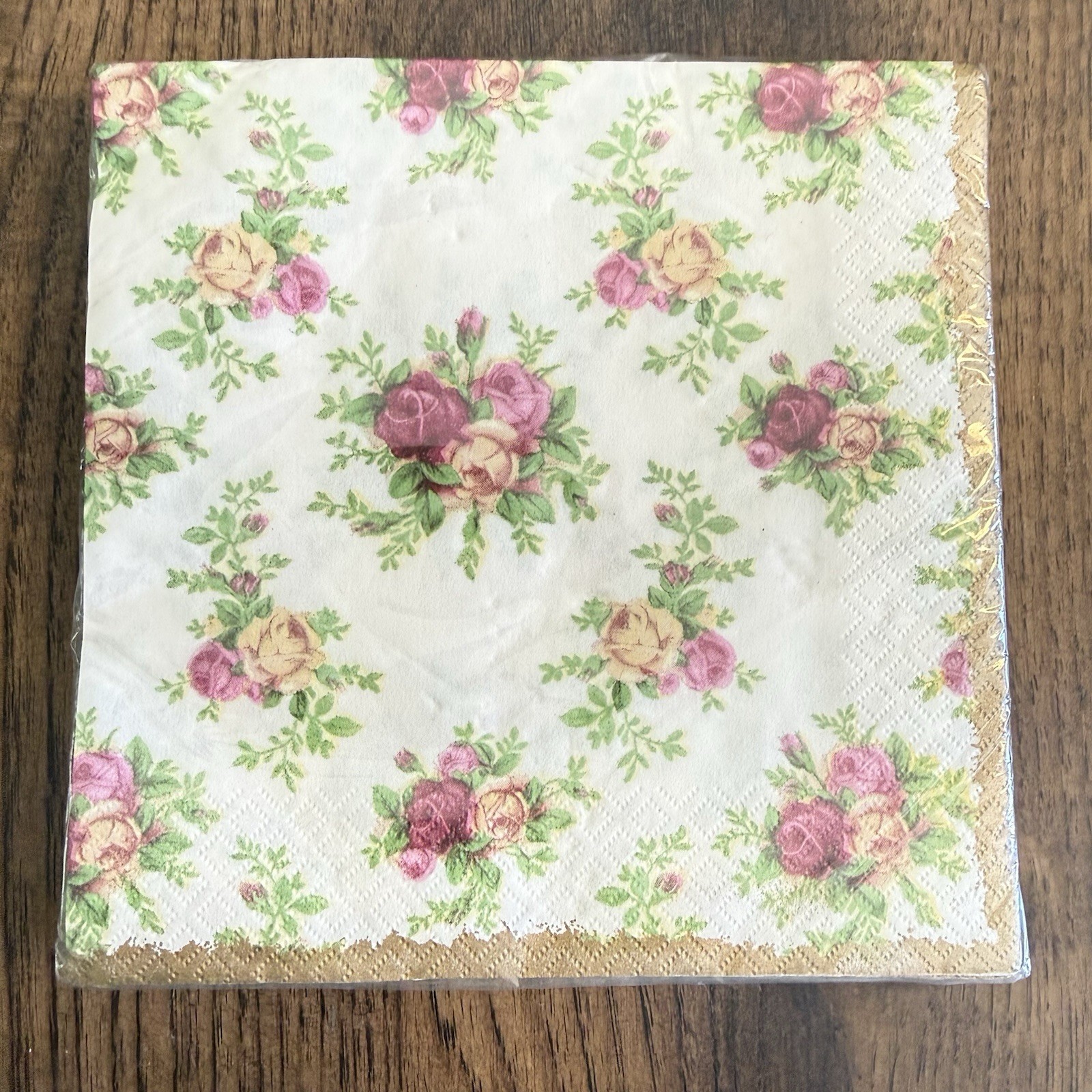 Royal Albert Old Country Roses Paper Lunch Napkins 1 Pkg 12 7/8” X 12 7/8” RARE gallery