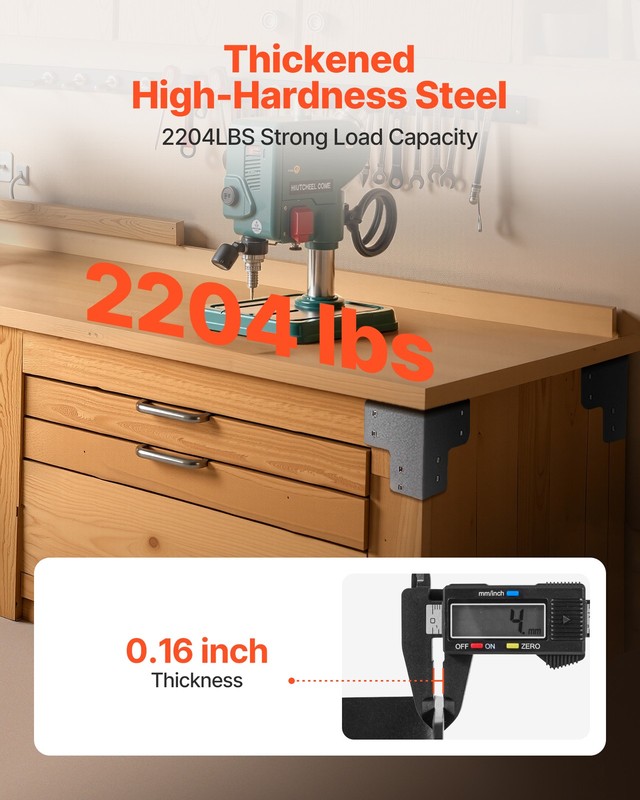 VEVOR 8pcs Workbench Corner Brackets Kit 6.5x6.5x6.5 in/165x165x165 mm Angle gallery