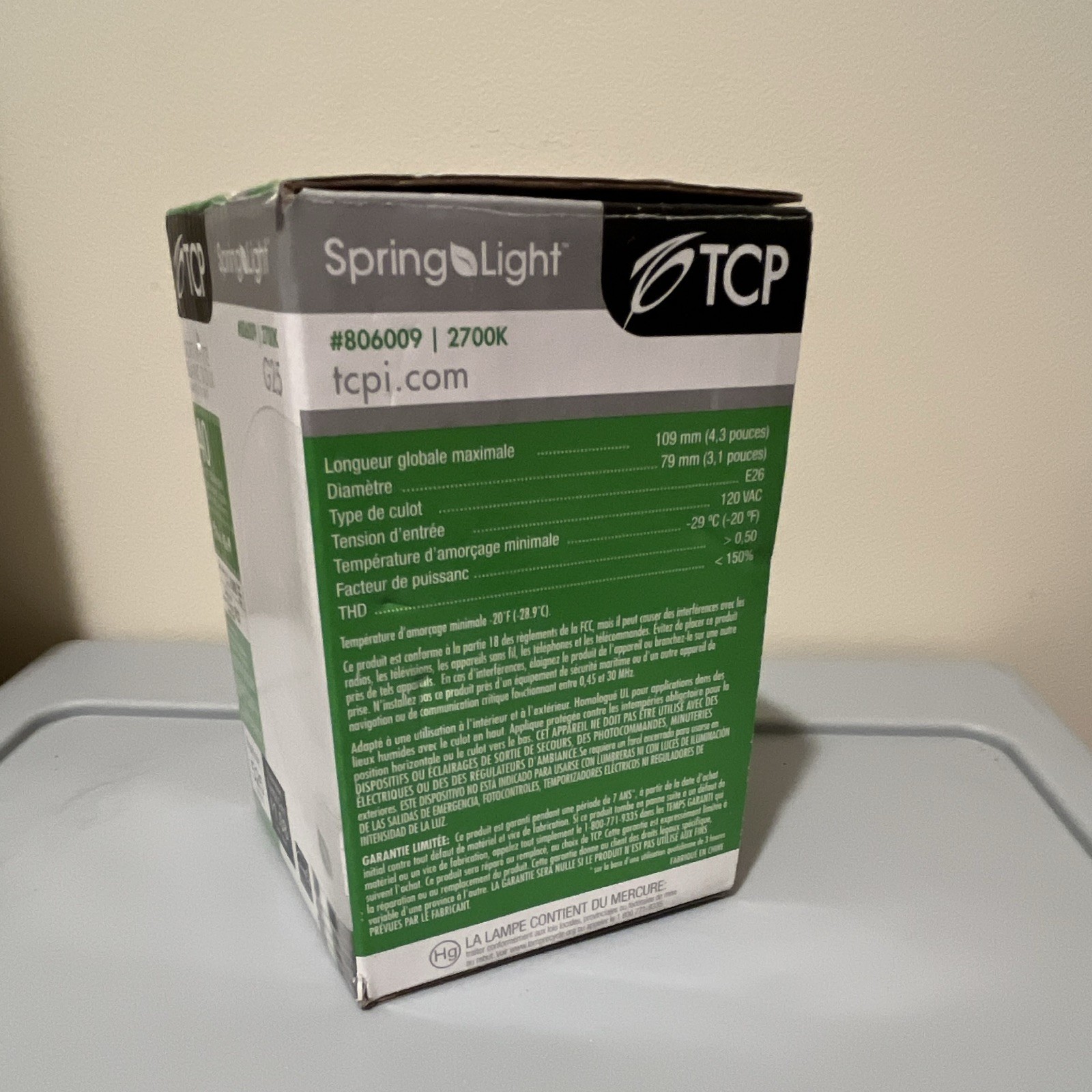TCP SpringLight G25 Globe 9W CFL 2700K Soft White 525 Lumens UL 806009 gallery