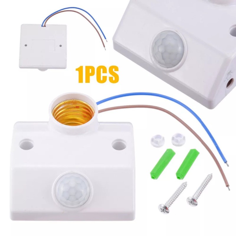 IP44 Auto Human Motion Sensor Detector Bulb Light Lamp Base Holder AC110-240V. gallery