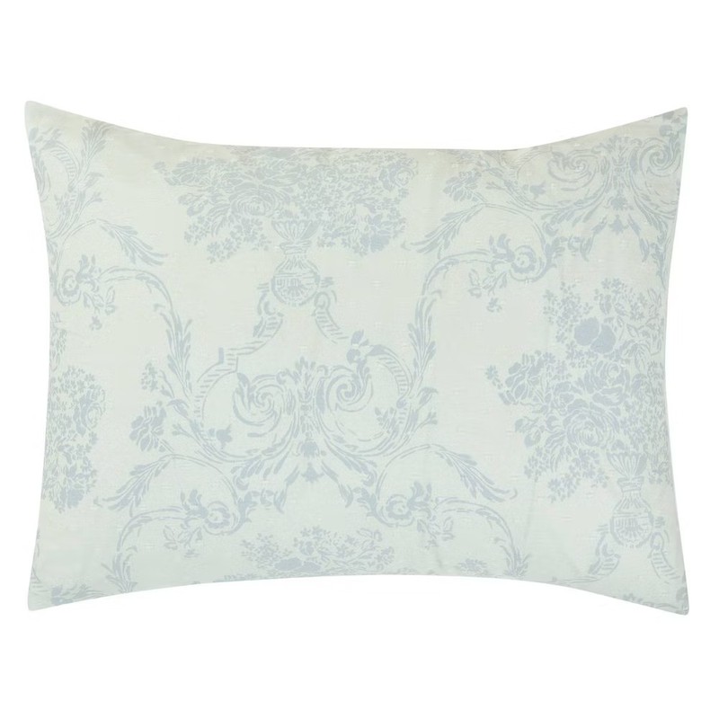 Full/Queen Ruffle Comforter Set Blue Floral gallery