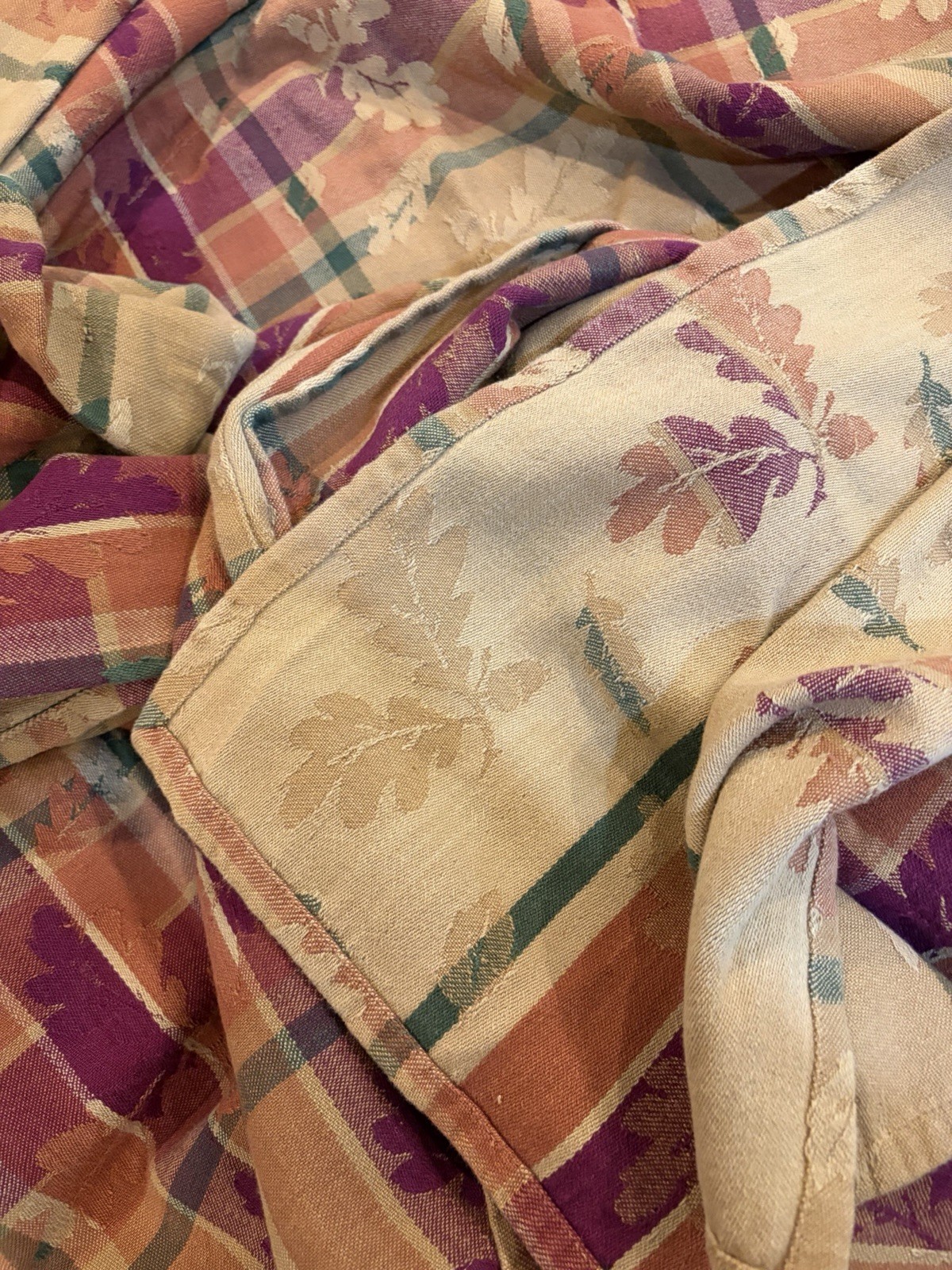 Rustic Leaf Pattern Tablecloth Autumn Fall 94 X 55 Inches Dining Decor Textile gallery