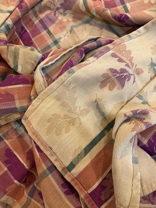 Rustic Leaf Pattern Tablecloth Autumn Fall 94 X 55 Inches Dining Decor Textile gallery