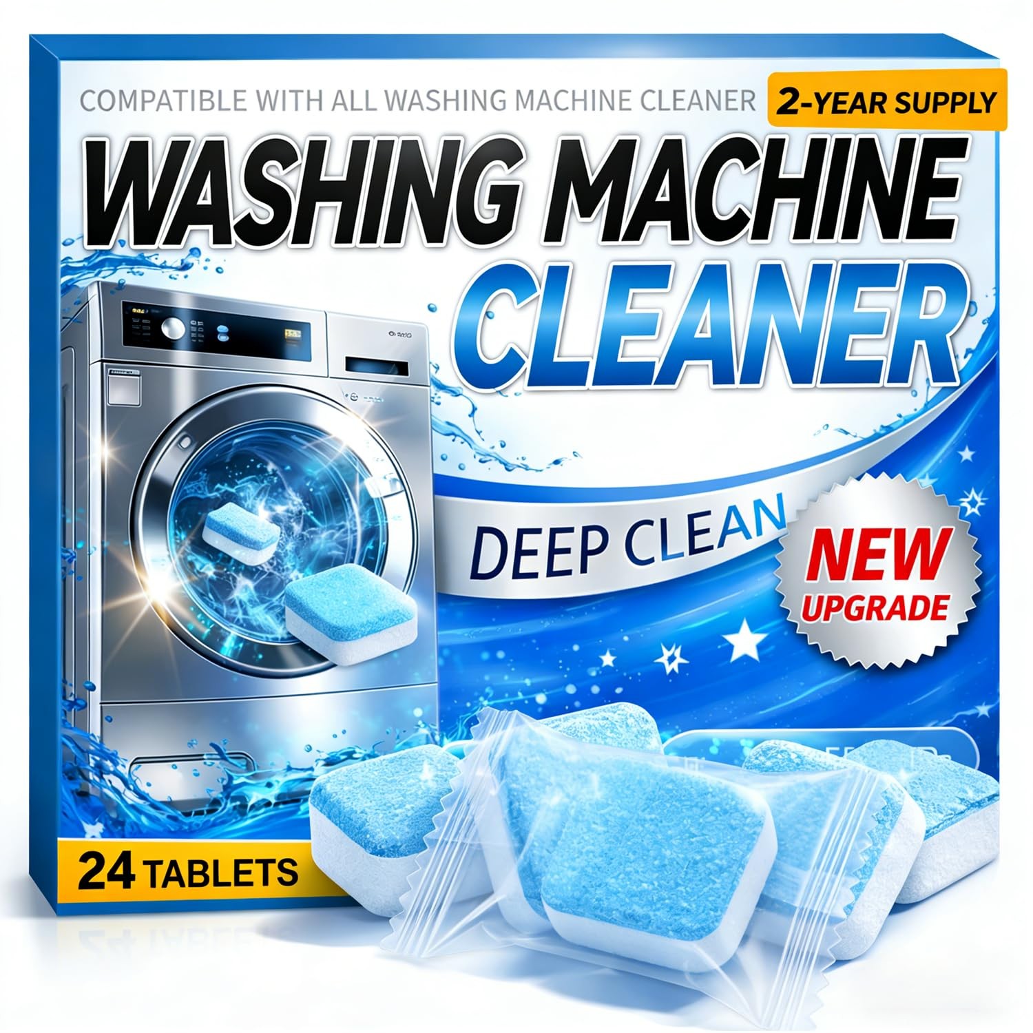 Washing Machine Cleaner Tablets 24 Pack Enzyme Deep Clean Front Load Washer gallery
