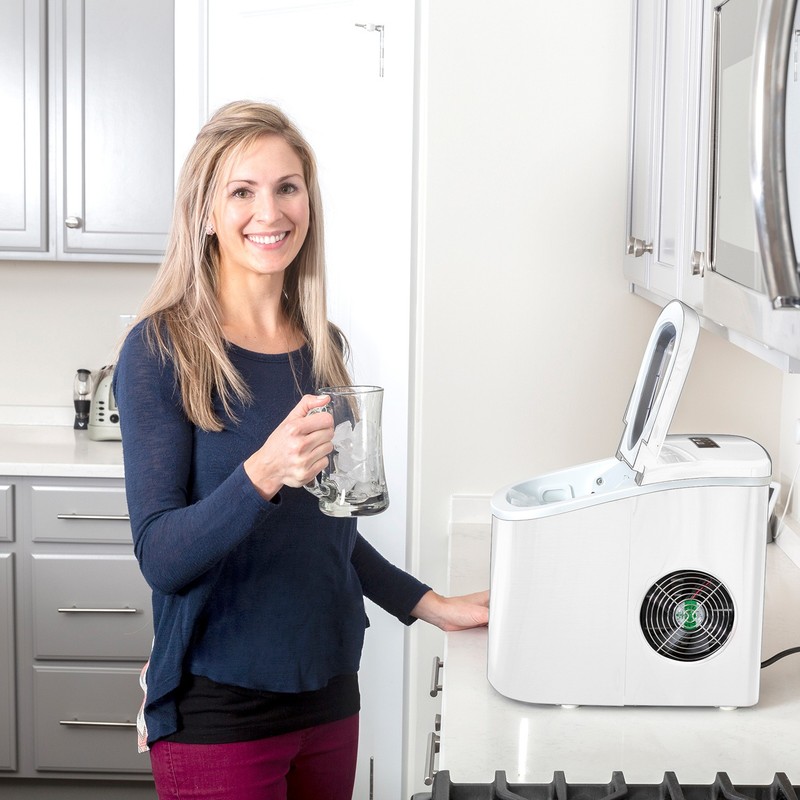 Deco Chef White Compact Electric Ice Maker | (IMWHT) | Top Load | 26 Lbs Per Day gallery