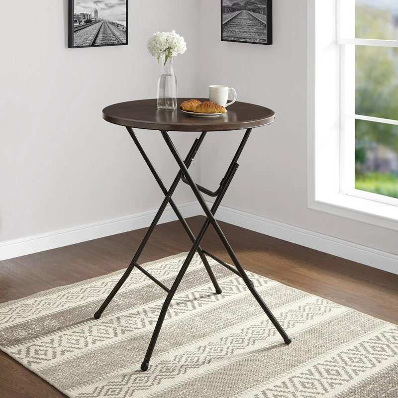 High Top Folding Bistro Table Cafe Round Outdoor Patio Cocktail Party Porch Side gallery