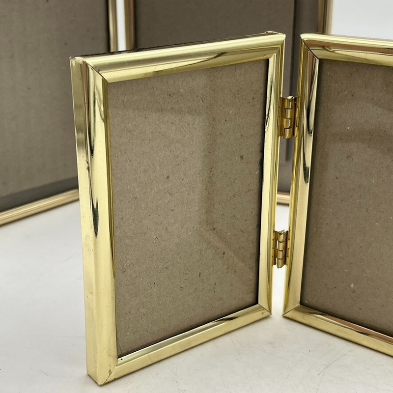 2 Vintage Regency Style Picture Frames Mixed Set Brass Art Deco Style Farmhouse gallery