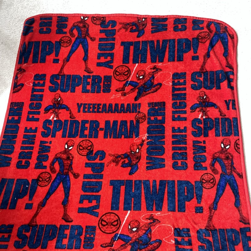 Marvel SpiderMan Web City Blues Warm & Soft Throw Blanket 41 X 48 inches Rare gallery