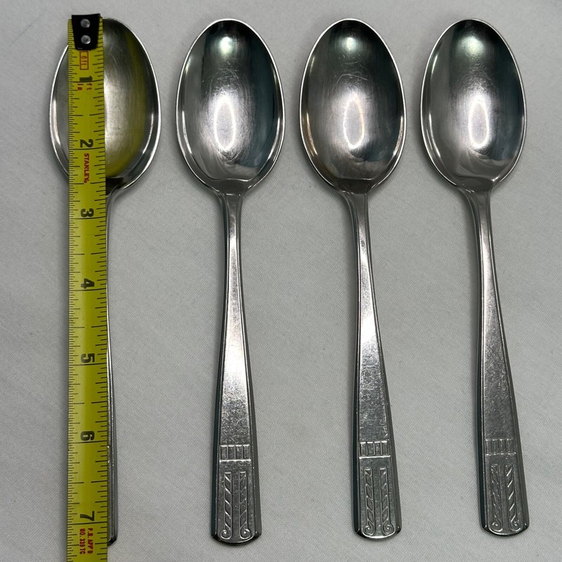 Providence ELEGANCE Stainless Flatware Lot of 4 Oval Place Spoons 7 3/8" Vintage gallery