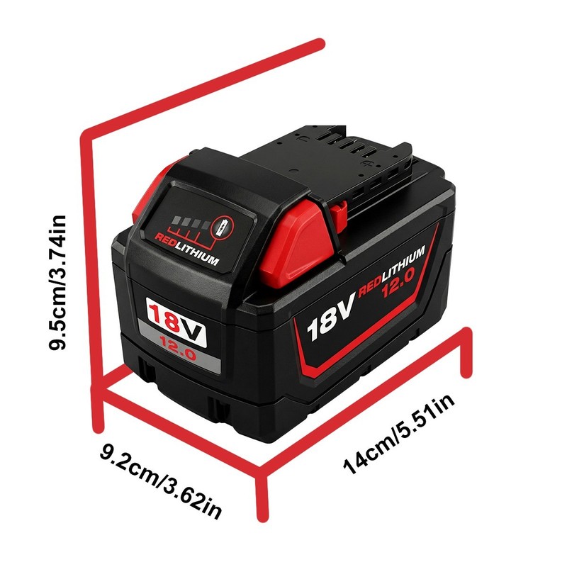 2 Pack 18V 12.0Ah High-Capacity Lithium-Ion Battery Compatible with 48-11-1850 gallery