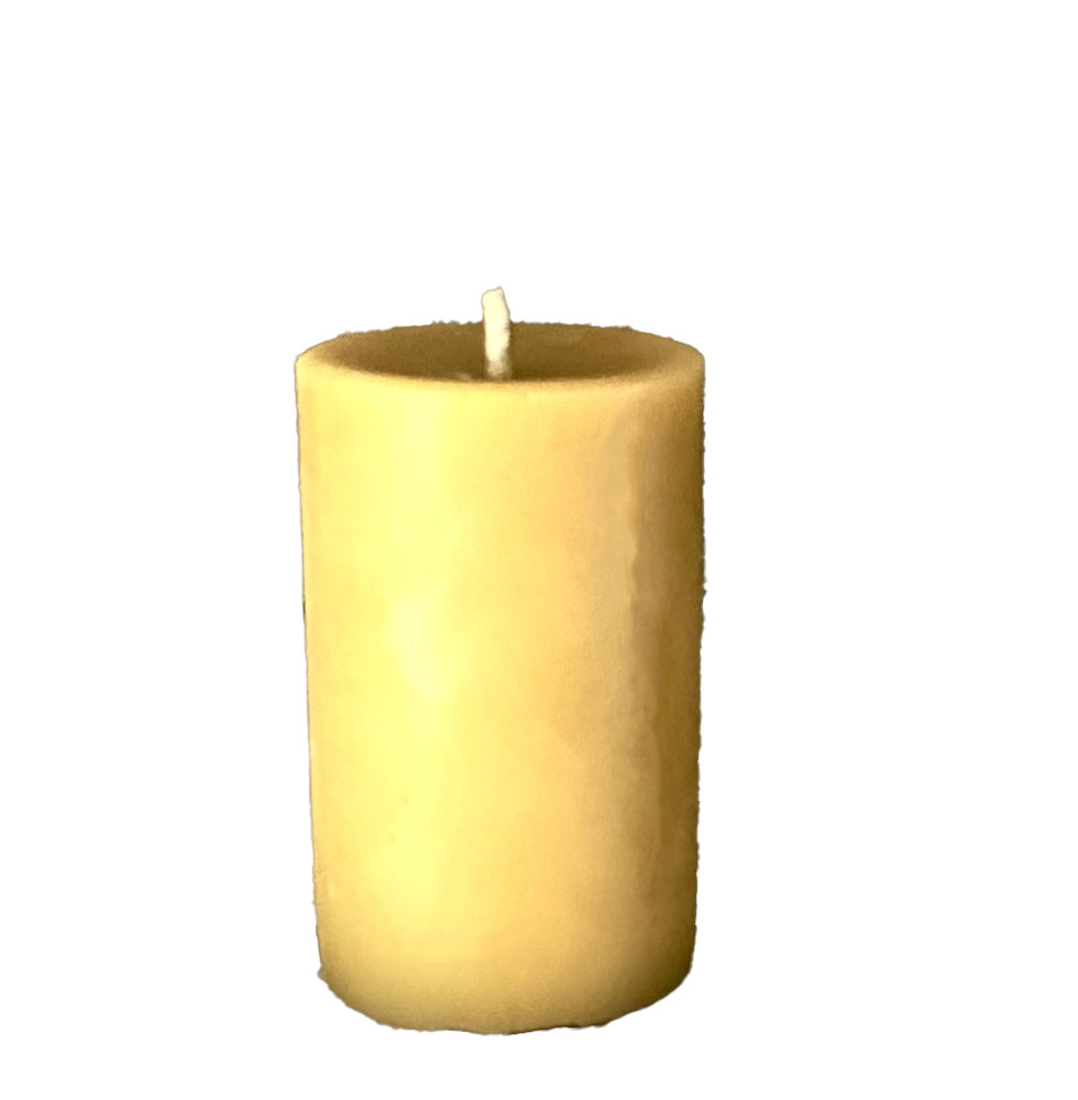 Handmade 100% Pure Beeswax Pillar Candle 2" x 3" 100% Cotton Wick gallery