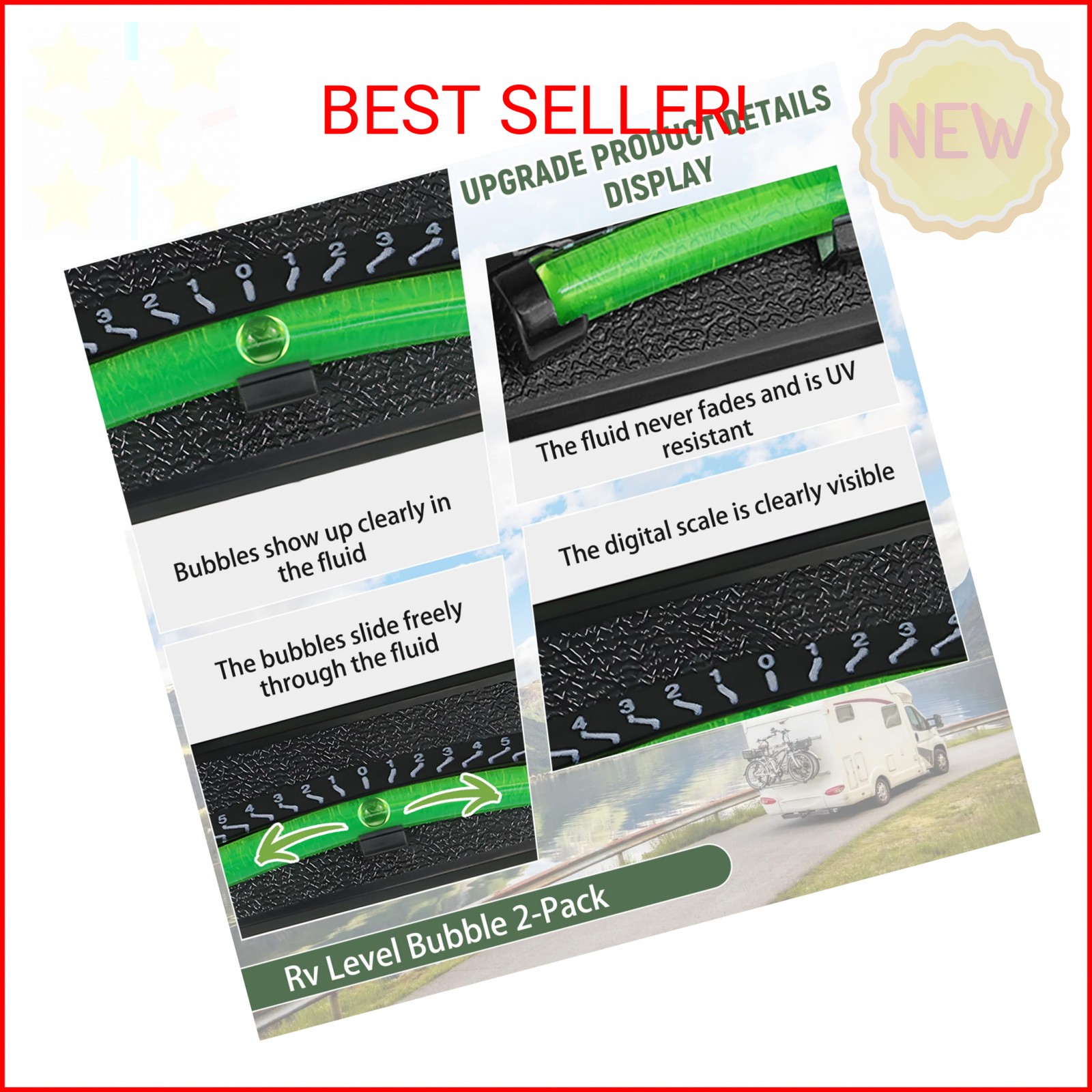 Rv Bubble Level Camper Level Bubble 2 Pack For Trailer Leveling Bubble,High Visi gallery