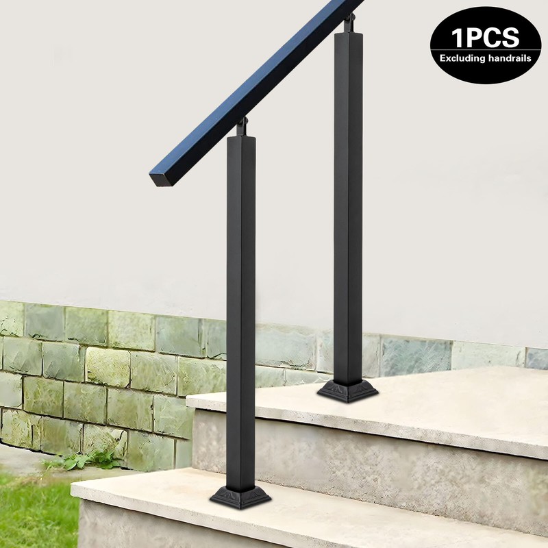 Iron Step Handrails Railing For 1-2 Step Handrail Indoor/Outdoor Deck Hand Rail gallery