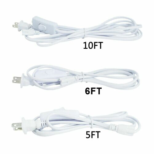 4-24PCS 5FT 6FT 10FT LED Power Cords Cable With ON/OFF Switch For LED Light Bulb gallery