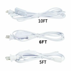 4-24PCS 5FT 6FT 10FT LED Power Cords Cable With ON/OFF Switch For LED Light Bulb