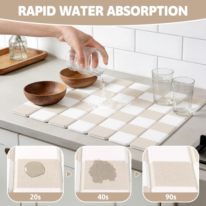 Yamaziot Stone Drying Mat For Kitchen Counter 16X12 Small Foldable Ultra gallery
