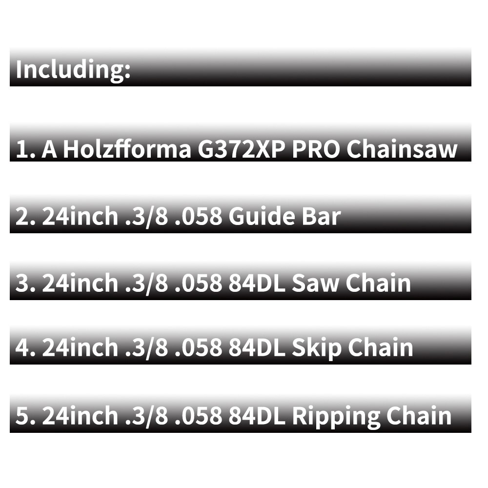 Holzfforma G372 4.0kw Chainsaw Power Head 24"Bar Standard Ripping Skip Chian gallery