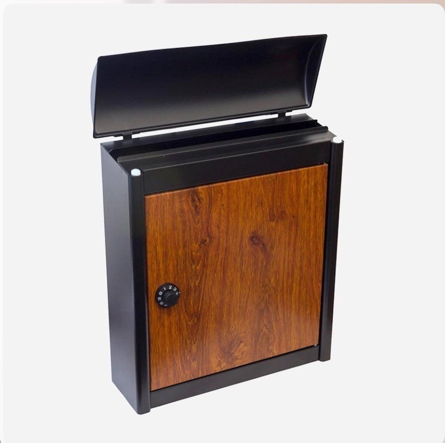 QualArc Winfield Series Leece Wall Mounted Mailbox Woodgrain Door Combo Lock NEW gallery