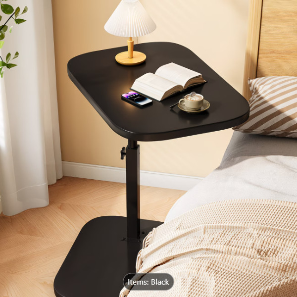 Adjustable C Shaped Side Table Overbed Laptop Desk Sofa Bedside Home Office gallery