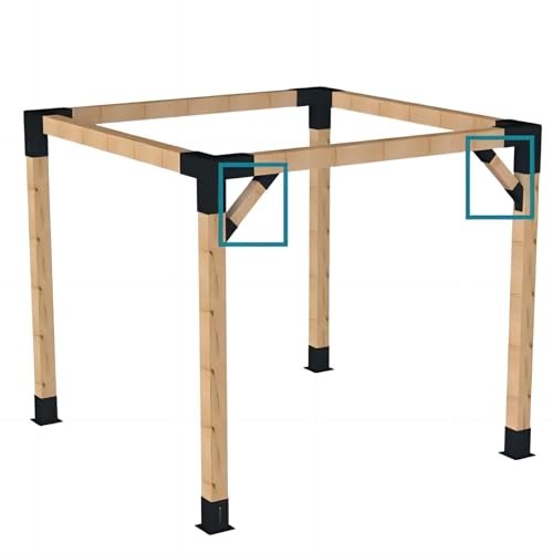 8Pcs 45 Degree Angle Brackets for Pergola Kits - Heavy-Duty Metal Gazebo 8 Pack gallery