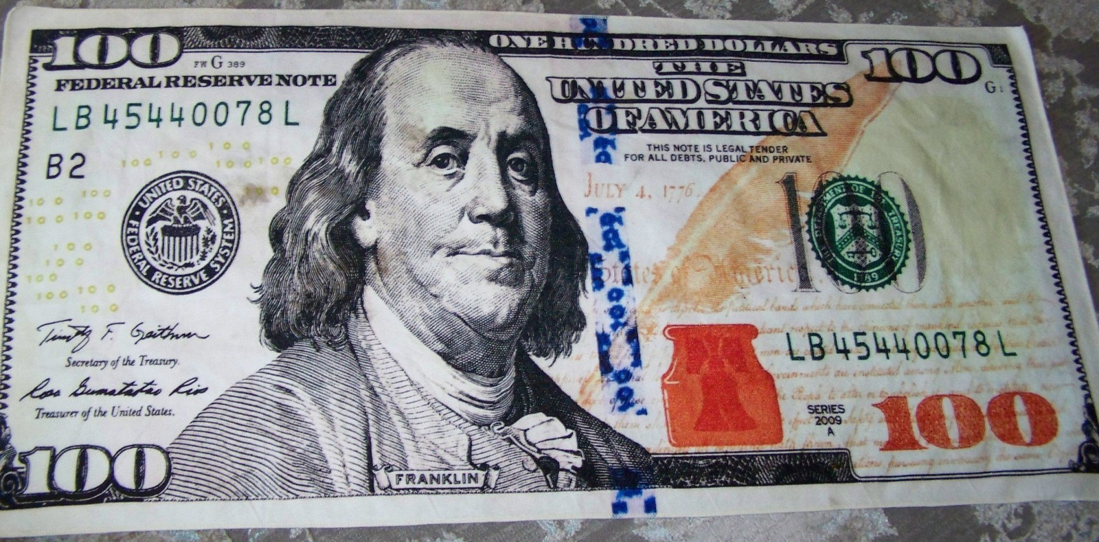 100 Dollar Bill Soft Micro Fiber Beach / Bath Towel 27" X 57" gallery