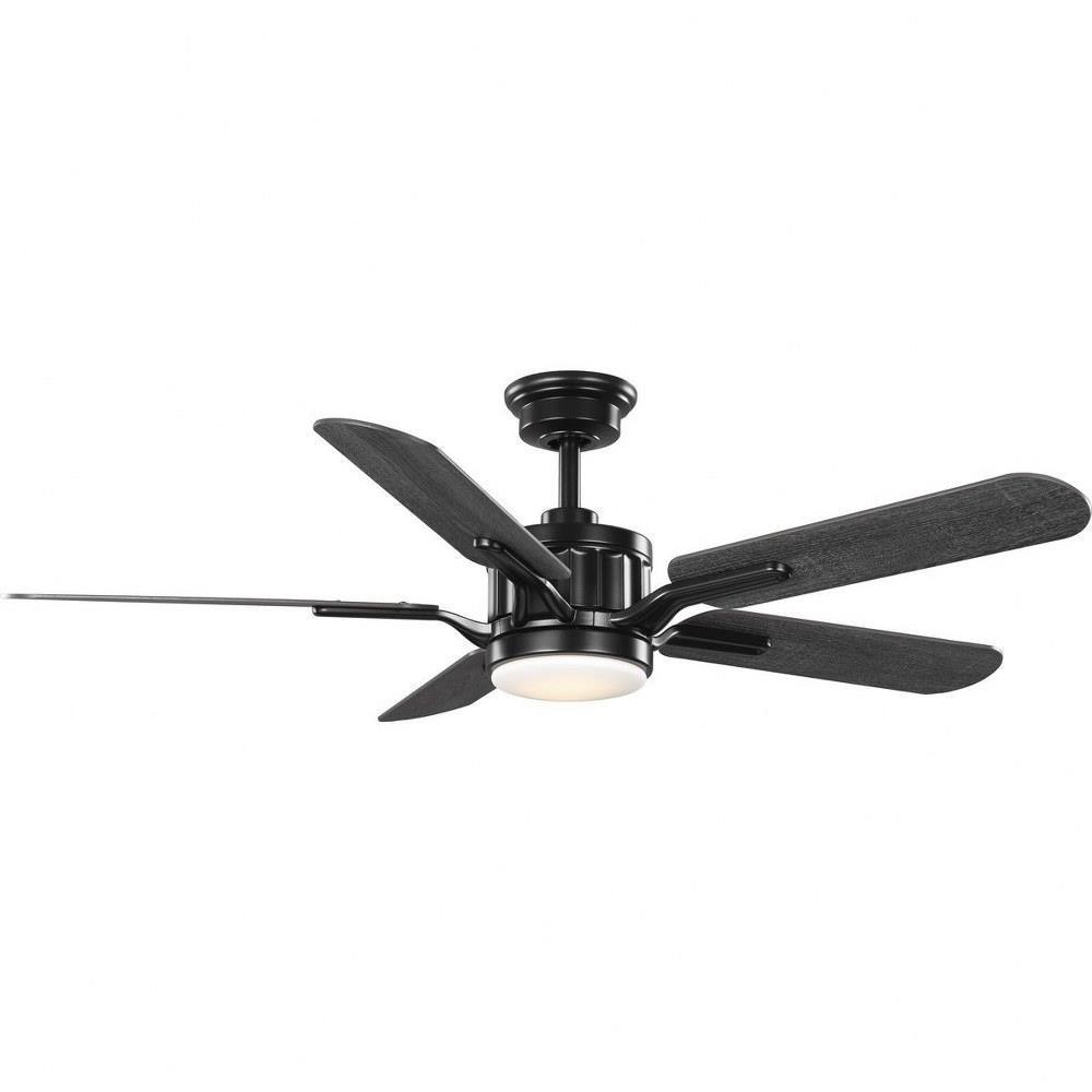 56 Inch 5 Blade Ceiling Fan with Light Kit-Black Finish - 70-BEL-4495175 - gallery