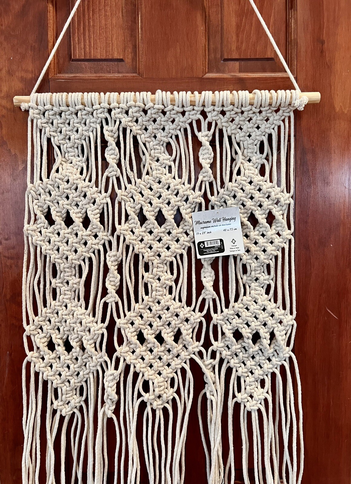 Macrame Woven Wall Hanging Boho Concepts In Time Made in India 19 x 29” gallery