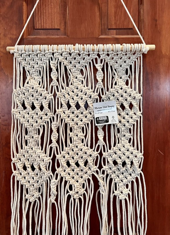 Macrame Woven Wall Hanging Boho Concepts In Time Made in India 19 x 29” gallery