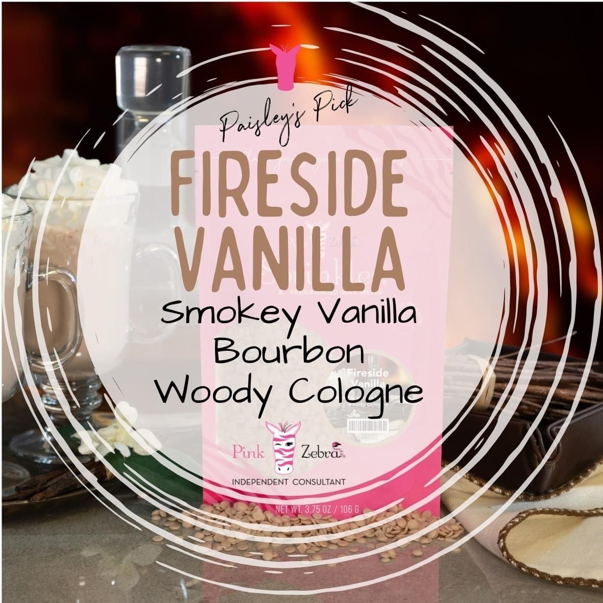 Pink Zebra Fireside Vanilla Sprinkles soy/wax melts 3.75 oz. Bag gallery