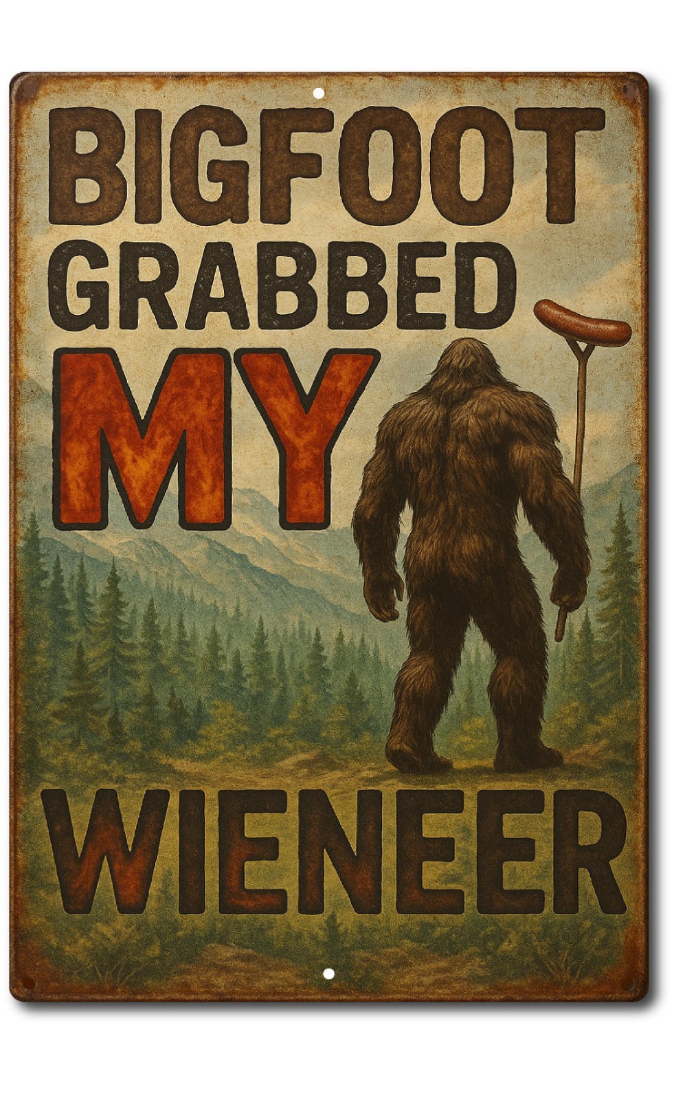 Bigfoot Tin Sign Rustic Metal Wall Decor Glossy Finish Vintage Retro gallery