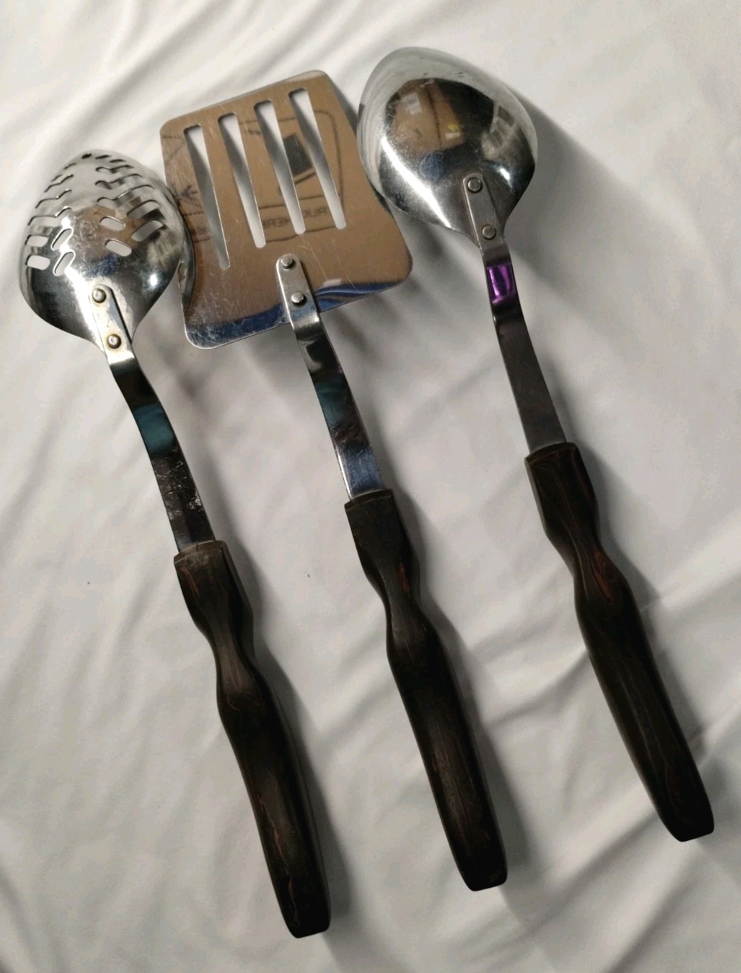3 Piece Vintage Cutco Server Set Large Spoons Slotted Spatula No. 12, 13, 16 gallery