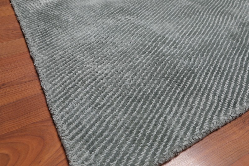 5' x 7' Handmade Loop & Cut Pile 100% Bamboo silk Moden Area rug 5x7 Aqua gallery