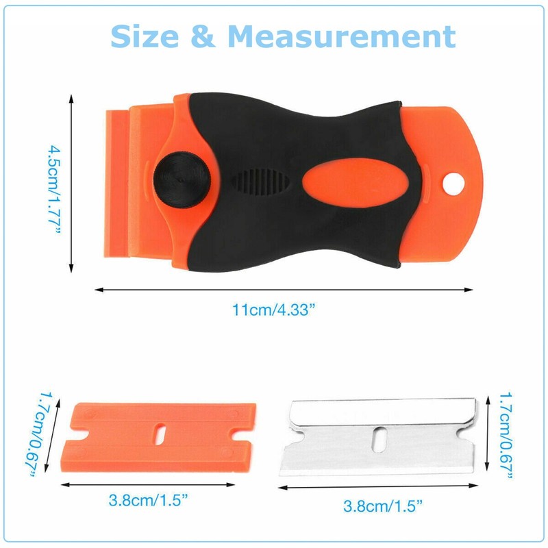 102 Pcs Plastic Razor Blades + 2 Razor Scraper Double Edged Sticker Removal Tool gallery