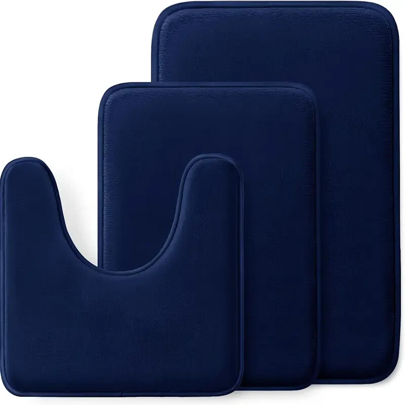 3 PCs Bathroom Rug Memory Foam Bath Mat Set Small Large and Contour Bath Mat Rug gallery
