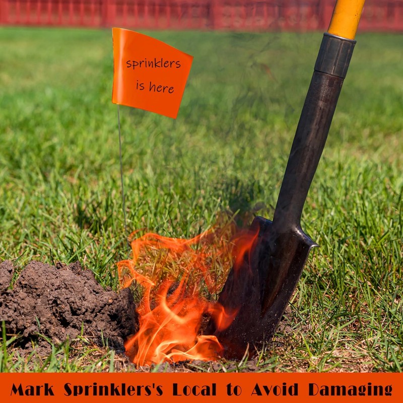 100Pack Marking Flags Orange Marker Flags - 15X4X5 Inch Lawn Flags Landscape gallery