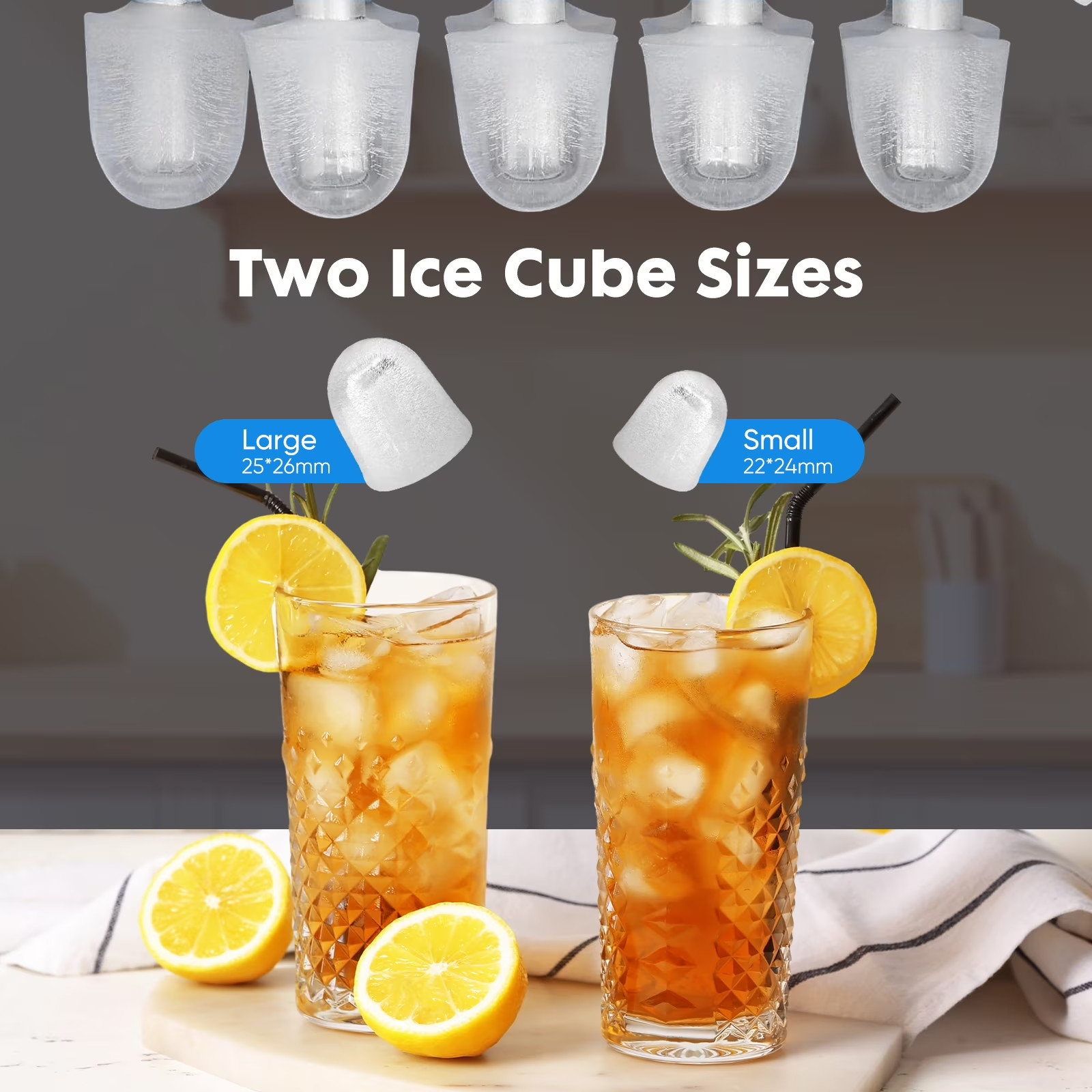 EDX Portable Ice Maker Machine For Home Countertop 9Pcs/6Min Self-Cleaning Black gallery