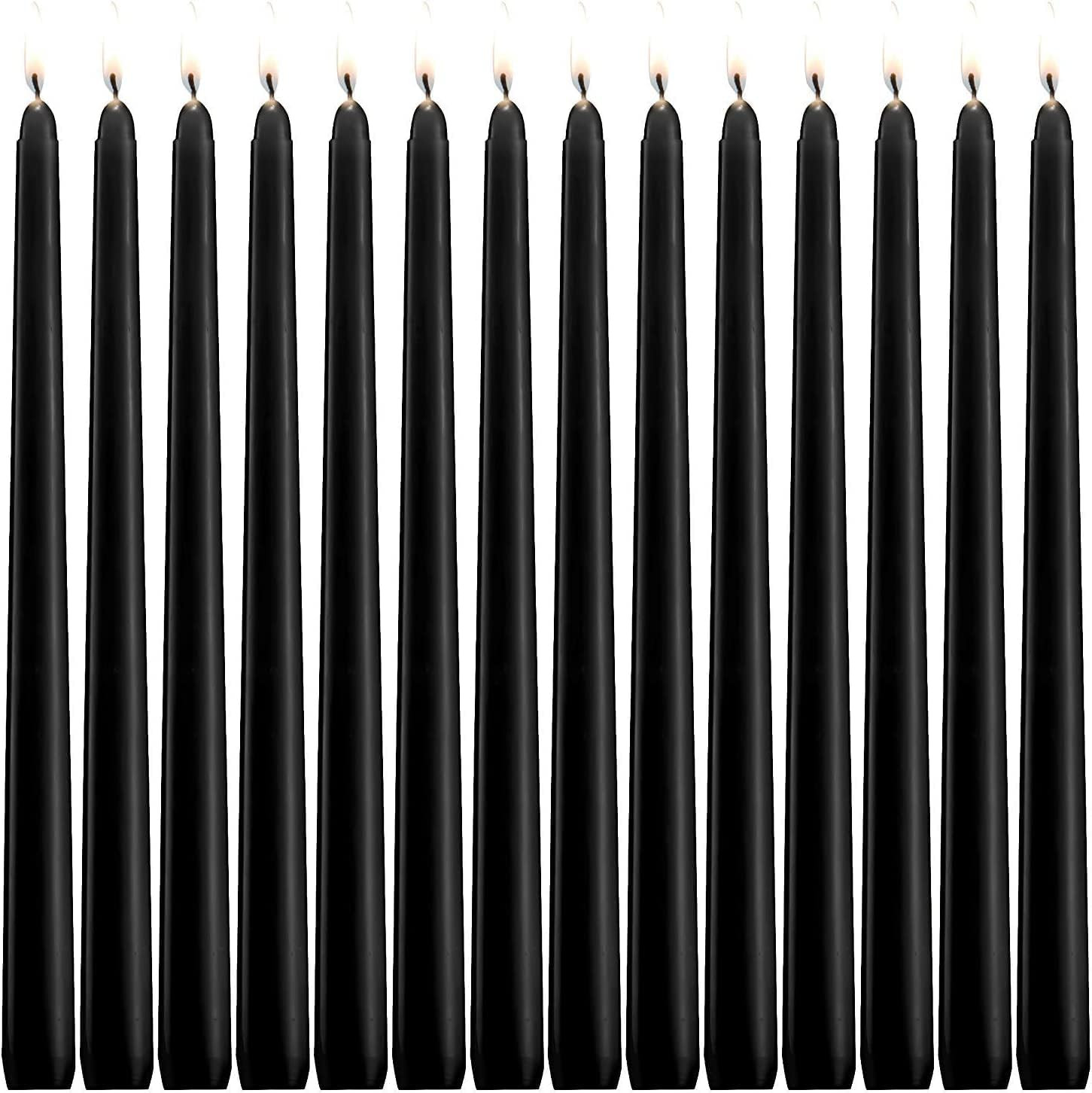14 Unscented Black Taper Candle,10 Inch Tall and 3/4 Inch Thick,7.5 Hrs Clean Bu gallery