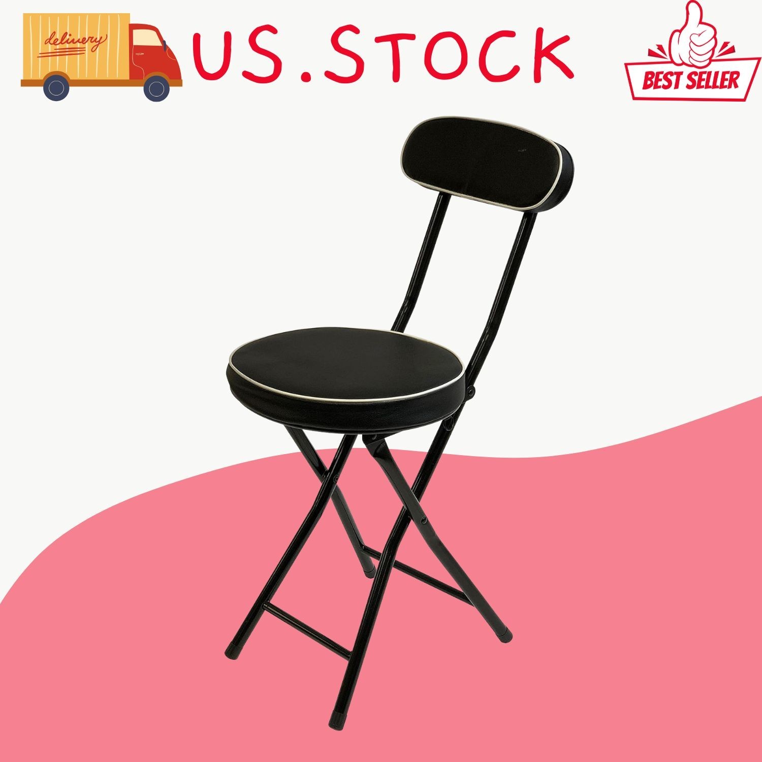 Cushioned Padded Folding Stool gallery