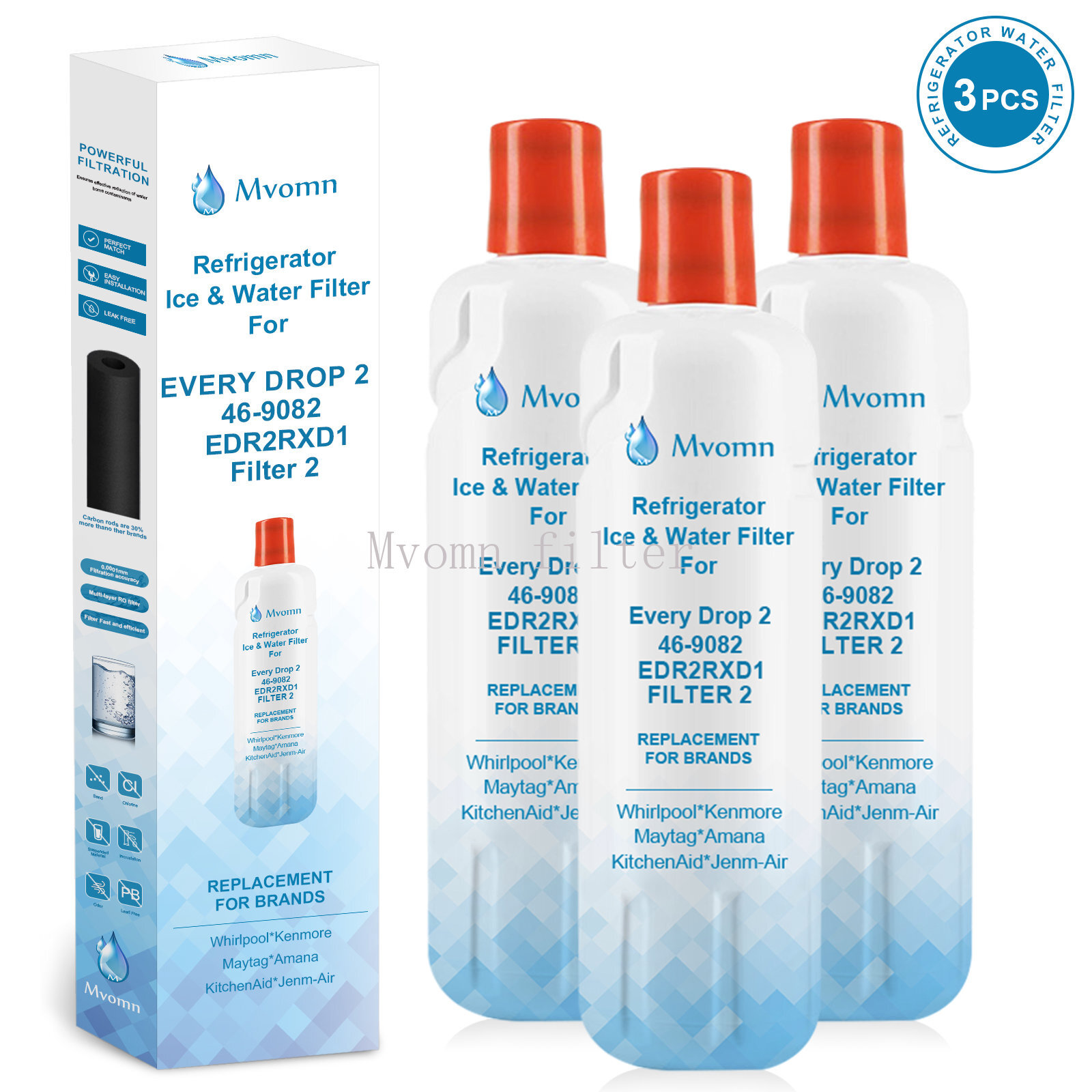 3 Pack Kenmore 9082 Replacement Refrigerator Water Filter for 469082 9903 USA gallery