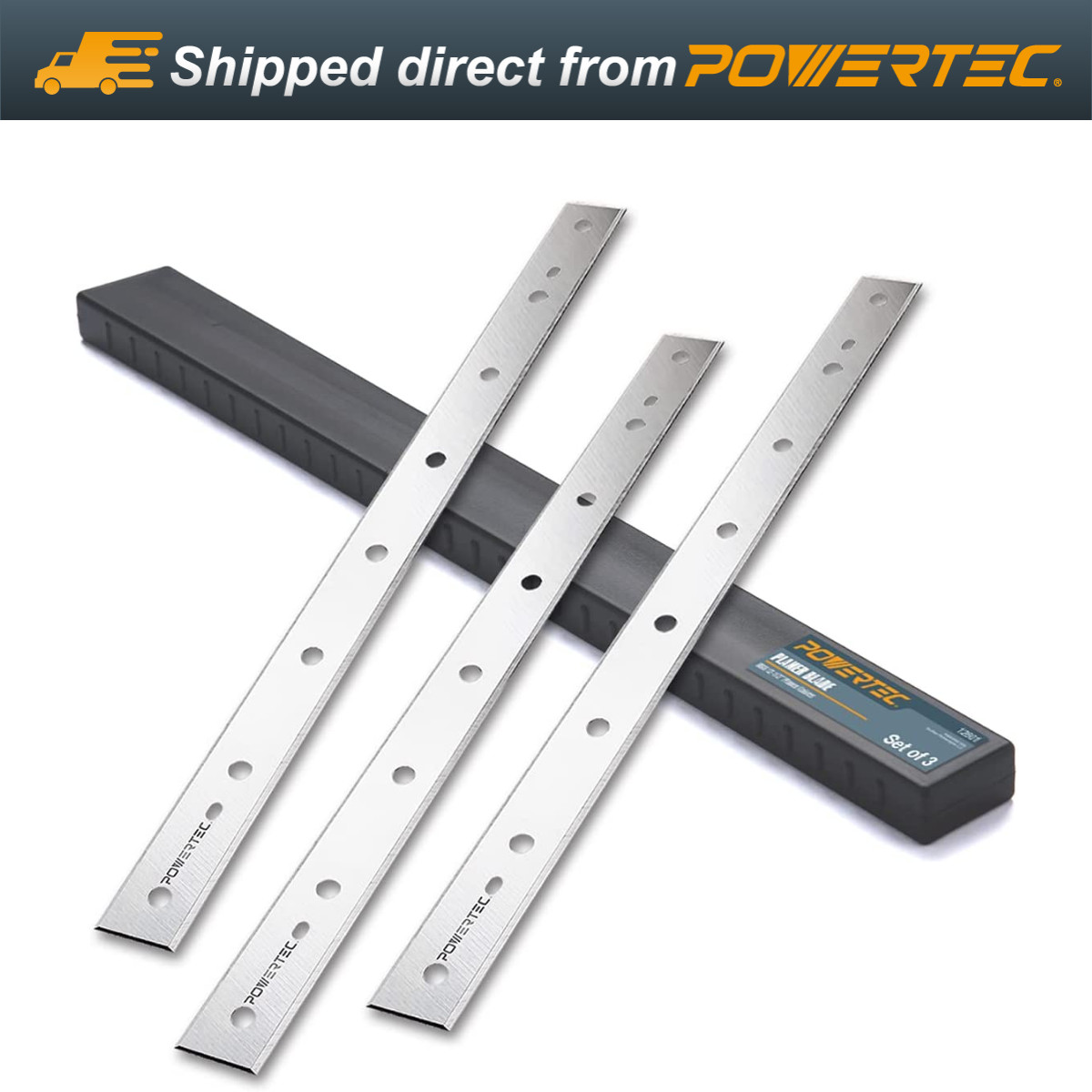 POWERTEC 12-1/2" Planer Blades for DeWalt DW734 - Replacement Set of 3 (12801V) gallery
