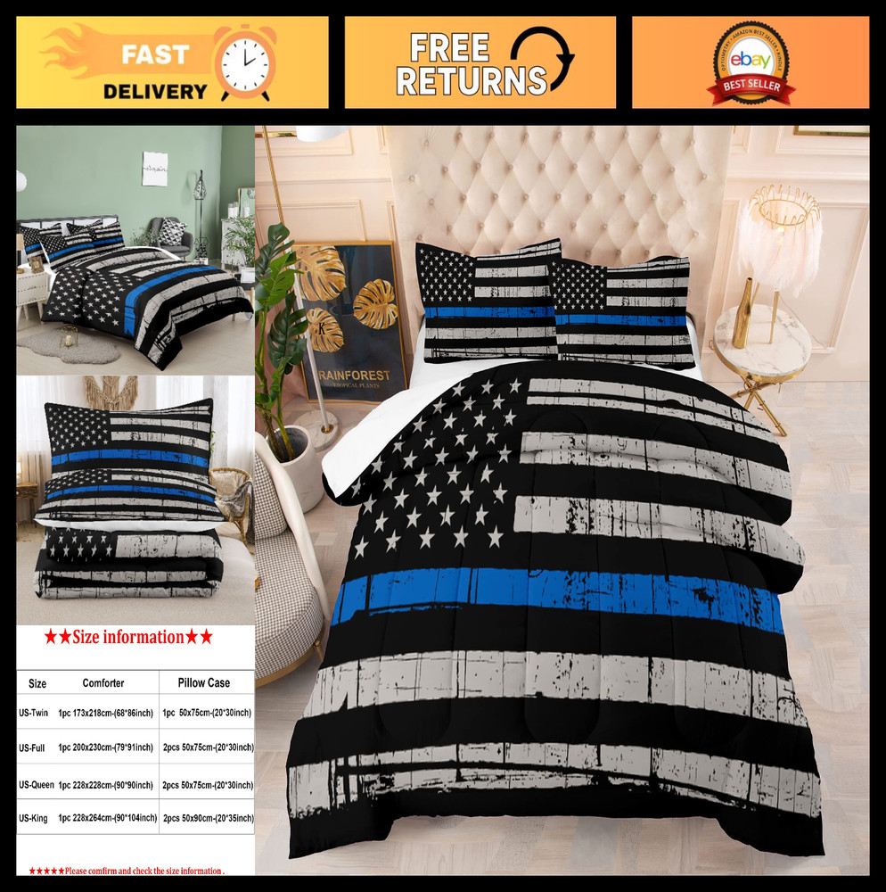American Flag Comforter Bedding Set Full for Boys & Teens, 3D Oil Painting Desig