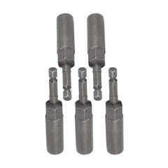 5 Pcs 81mm Length 1/4″ Hexagonal Deep Socket Nut Gray