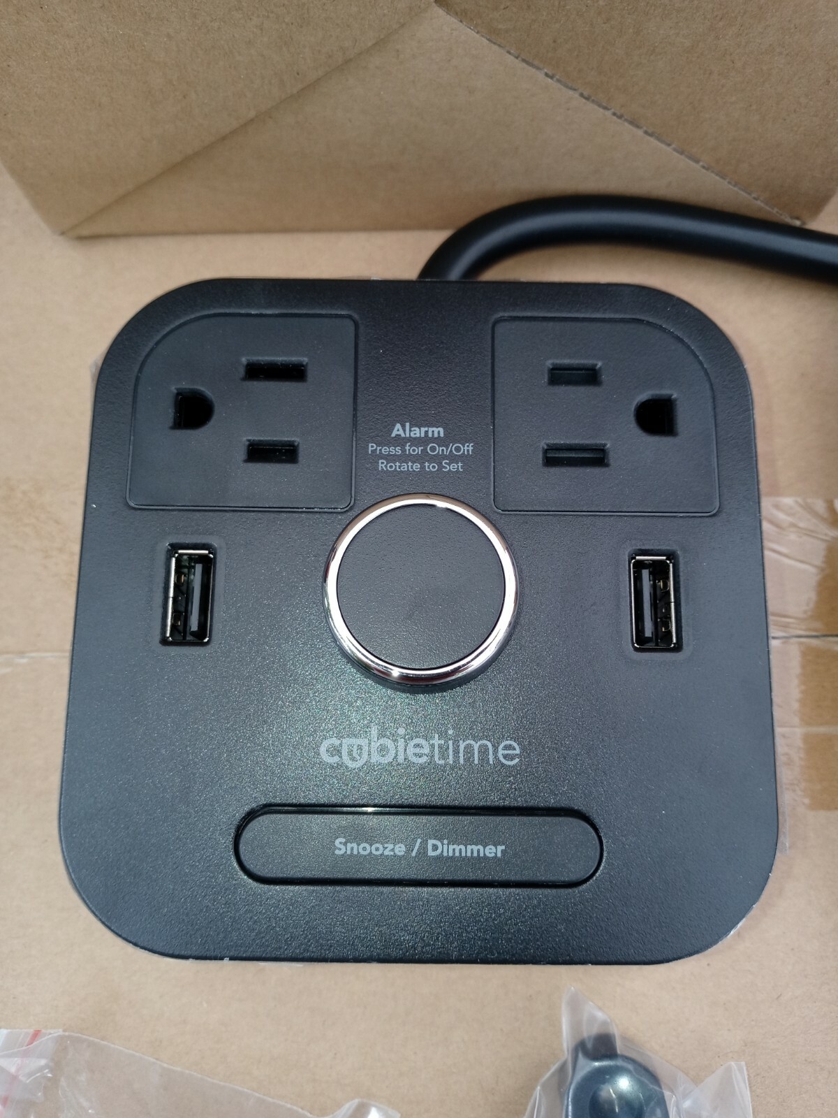 Cubie Time HOTEL Alarm Clock 2 outlets + 2 USB Charging Surge Brandstand BPECT gallery
