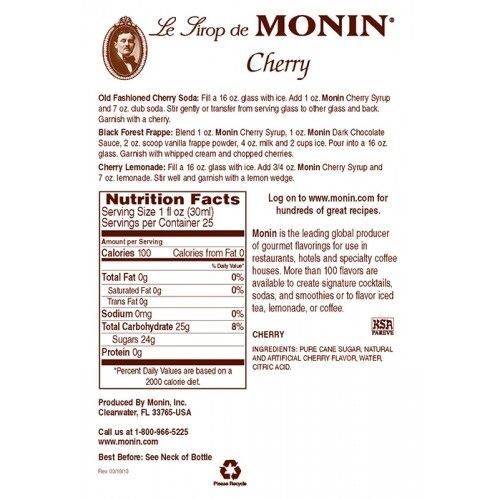 Monin Cherry Syrup (750mL), H-Cherry gallery