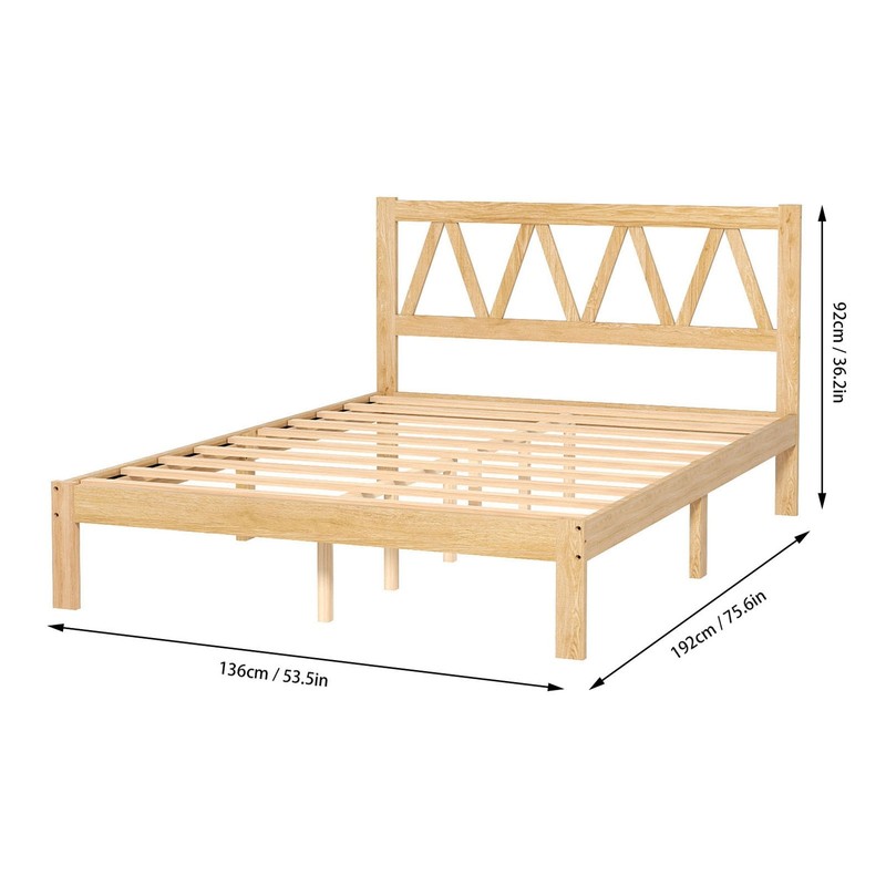 Sturdy Bed Frame Easy Assembly Solid Wooden Platform Bed Frame for Home Bedroom gallery