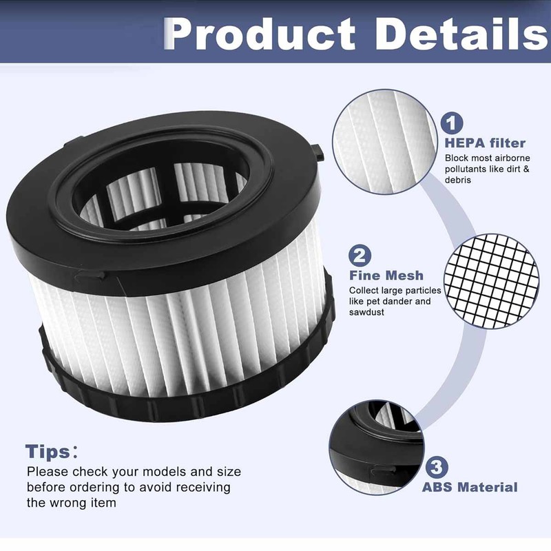 DC5151H High Efficiency Filter for Dewalt DC515 DCV517 DCV517B Wet Dry Vacuum gallery