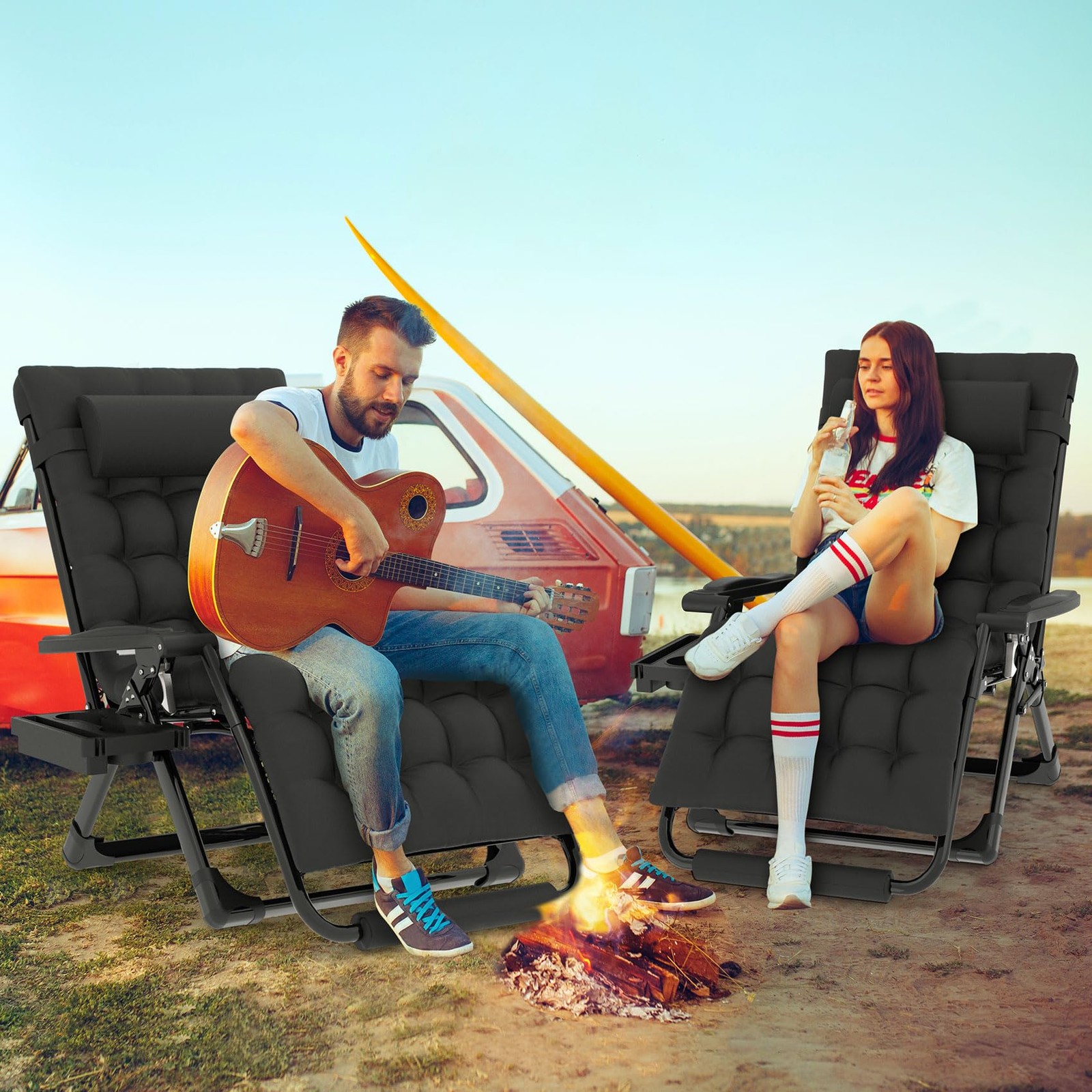 Oversized Zero Gravity Chair, 33In XXL Zero Gravity Recliner Lounge Chair, An... gallery