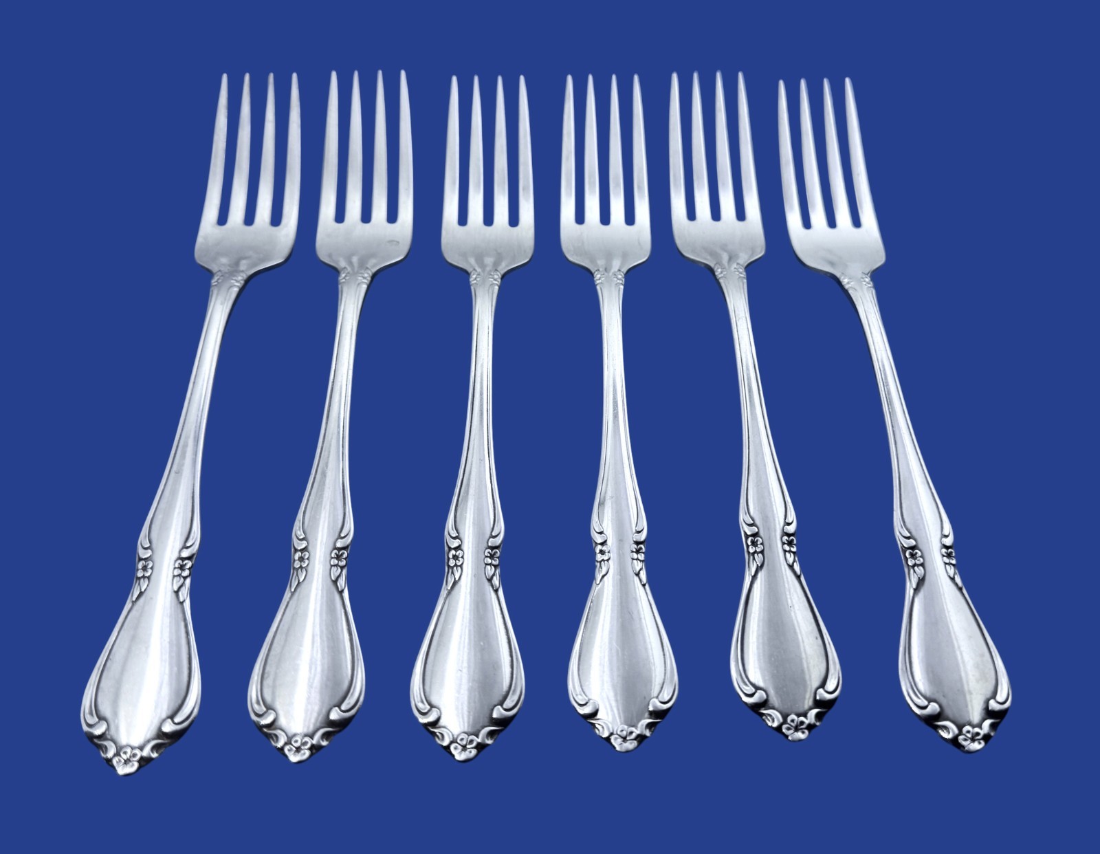 Oneida CHATEAU Deluxe Stainless Flatware -- Set of 6 Dinner Forks 7 1/4" gallery