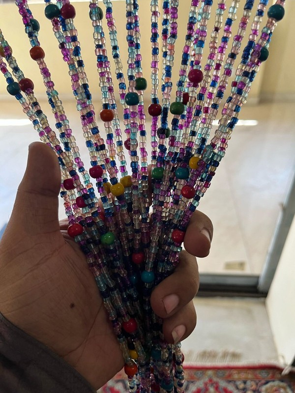Handmade Beaded String with bells Curtain Hippie Boho Colorful Home Décor 190 cm gallery
