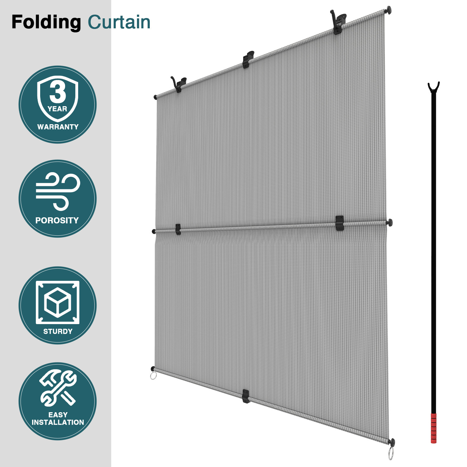 7ft/8ft(W) Foldable Shade Cordless Roller UV Blind for Patio Deck Gazebo Porch gallery